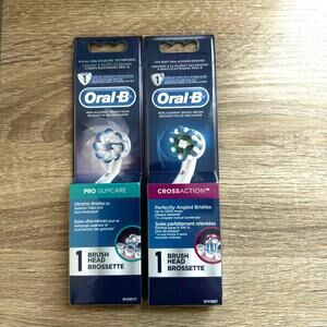 Oral B Replacement Toothbrush Brush Head Lot of 2 New CRoss Action & Pro Gumcare